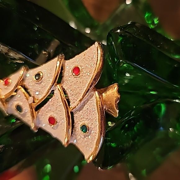 VINTAGE Glitter Christmas Tree Brooch - Picture 3 of 13